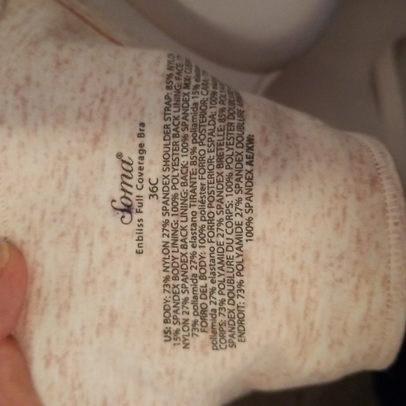 Soma NWOT Enbliss full coverage in heather pink size 36C - Picture 5 of 6